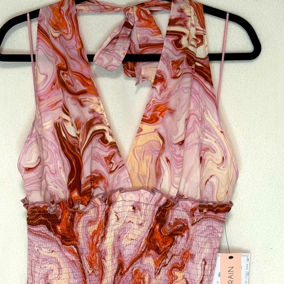 New Sweet Rain Pink Marble Swirl Halter Top. XL - Picture 4 of 5